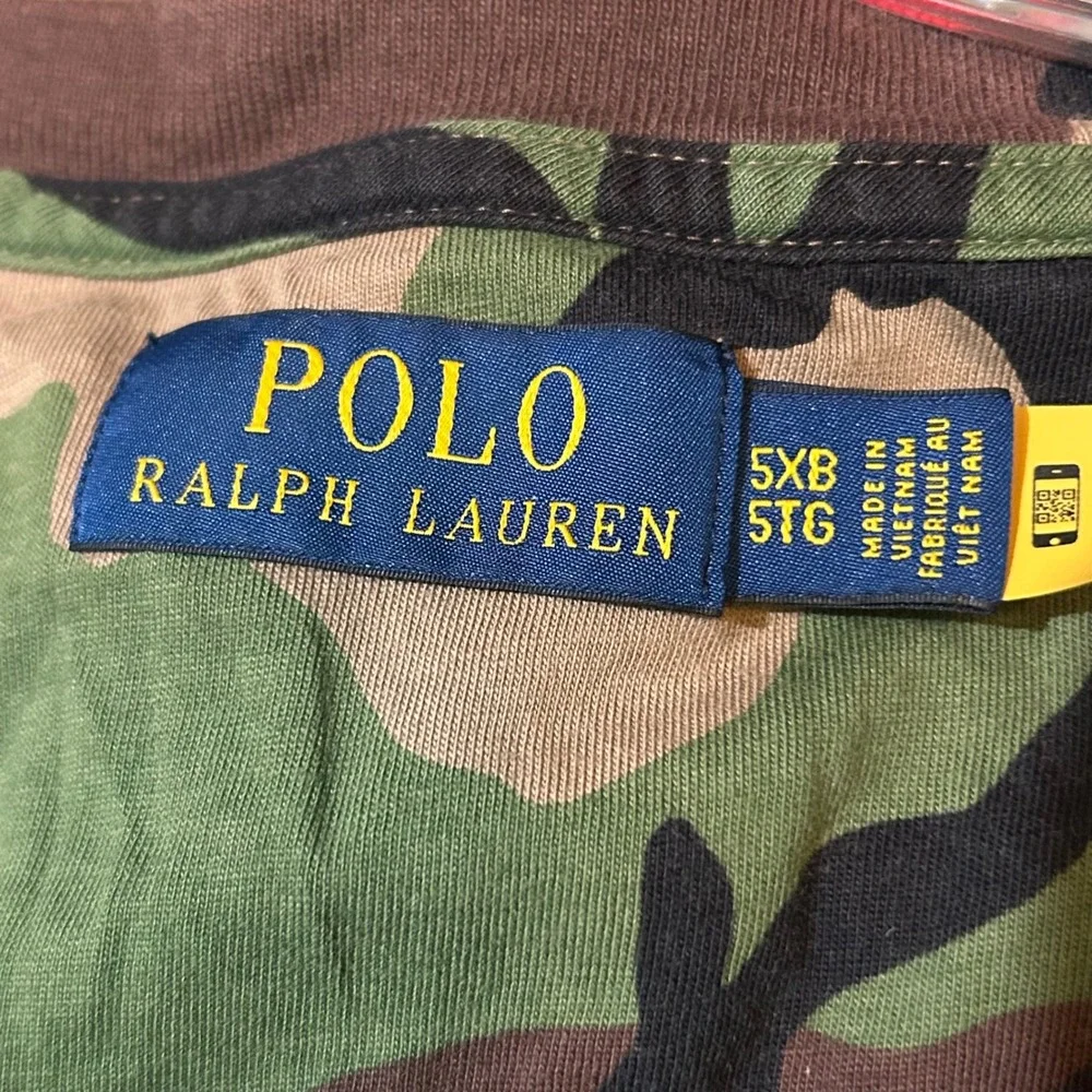 Polo Ralph Lauren Mens 5XB Camo Pocket T-Shirt Green Brown Woodland Camouflage